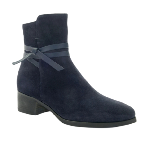 Italeau Donata Booties Weatherproof Blue Leather Sz 8 New Without Box - Picture 4 of 7